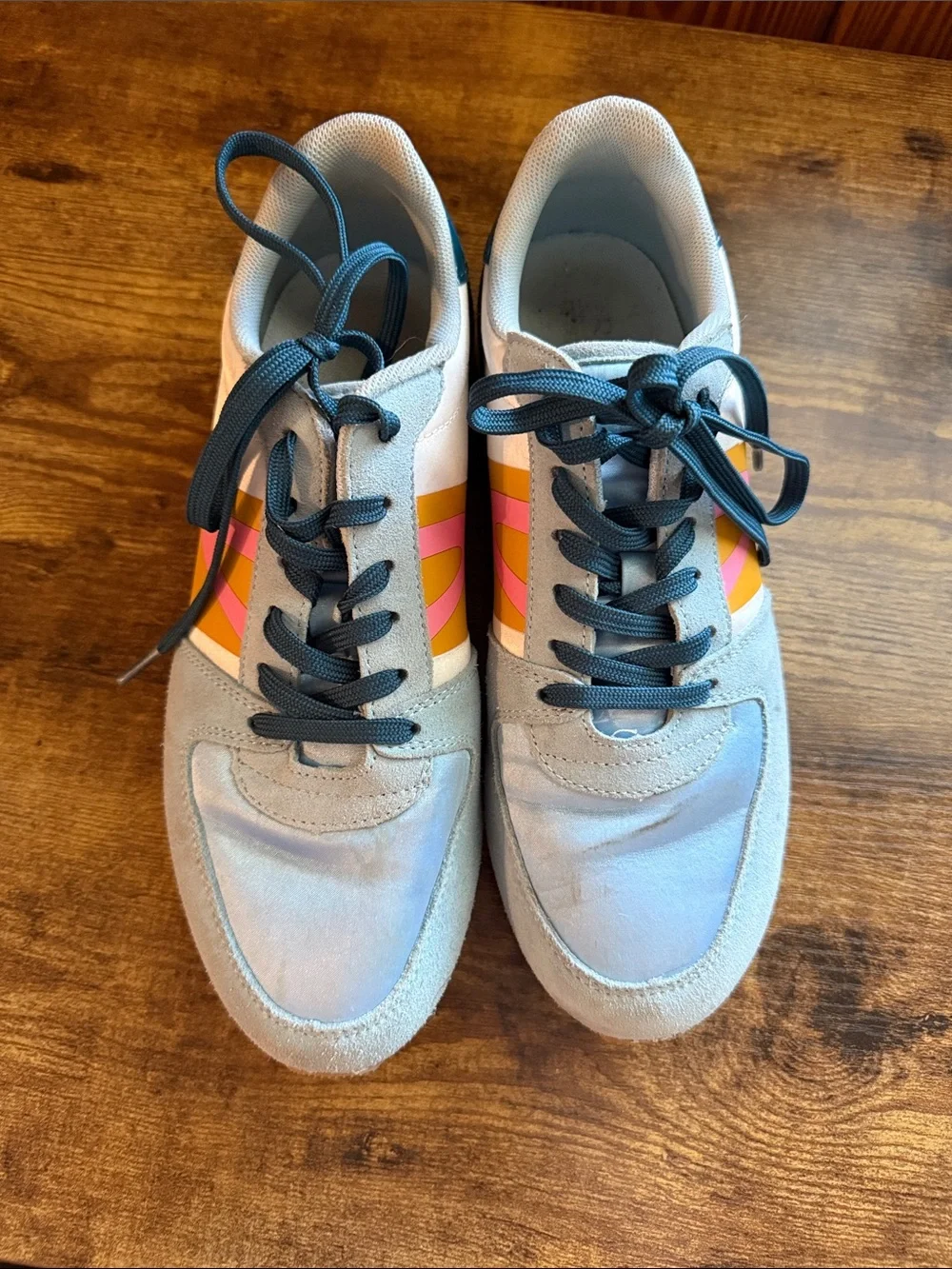 Tretorn Layola 2.0 Light Blue Retro Women’s Size 8.5 Striped Sneakers